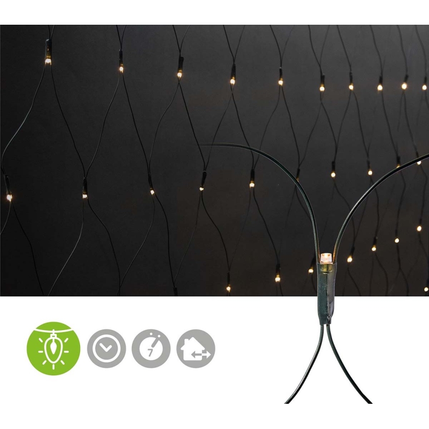 LED Екстериорна Коледна завеса 160xLED/7 функции 5м IP44 топло бели