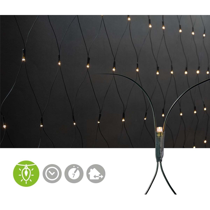 LED Коледна екстериорна завеса 320xLED/7 функции 6м IP44 топло бяла