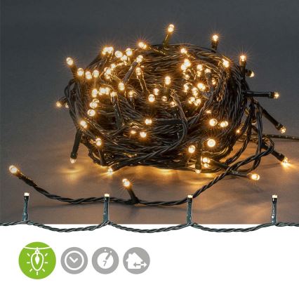 LED Външна  гирлянда 180xLED/7 функции 16,5m IP44 топла бяла