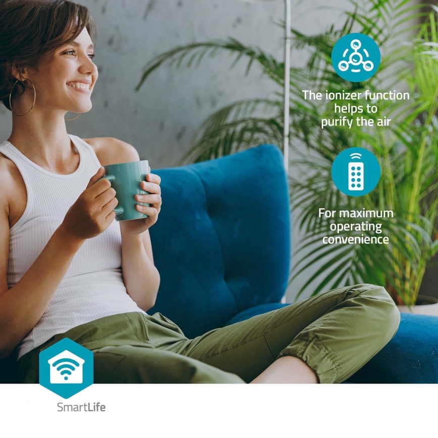 Охладител за въздух 65W/230V Wi-Fi Tuya бял + дистанционно управление