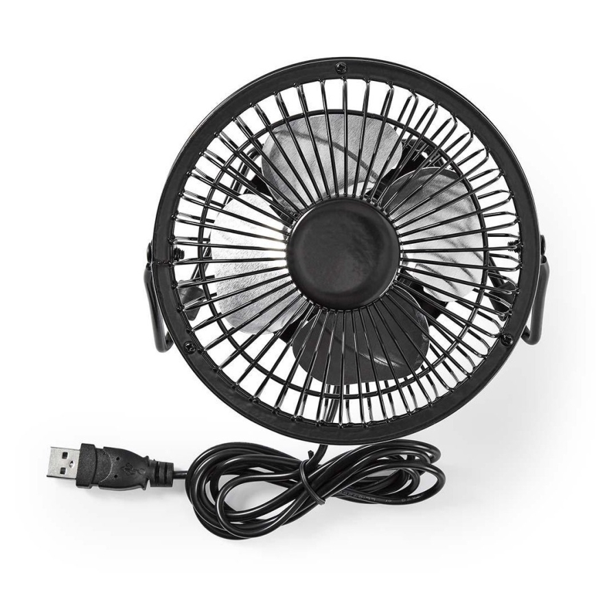 Настолен вентилатор 3W/USB 10 см черен