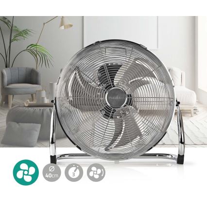 Подов вентилатор 80W/230V лъскав хром