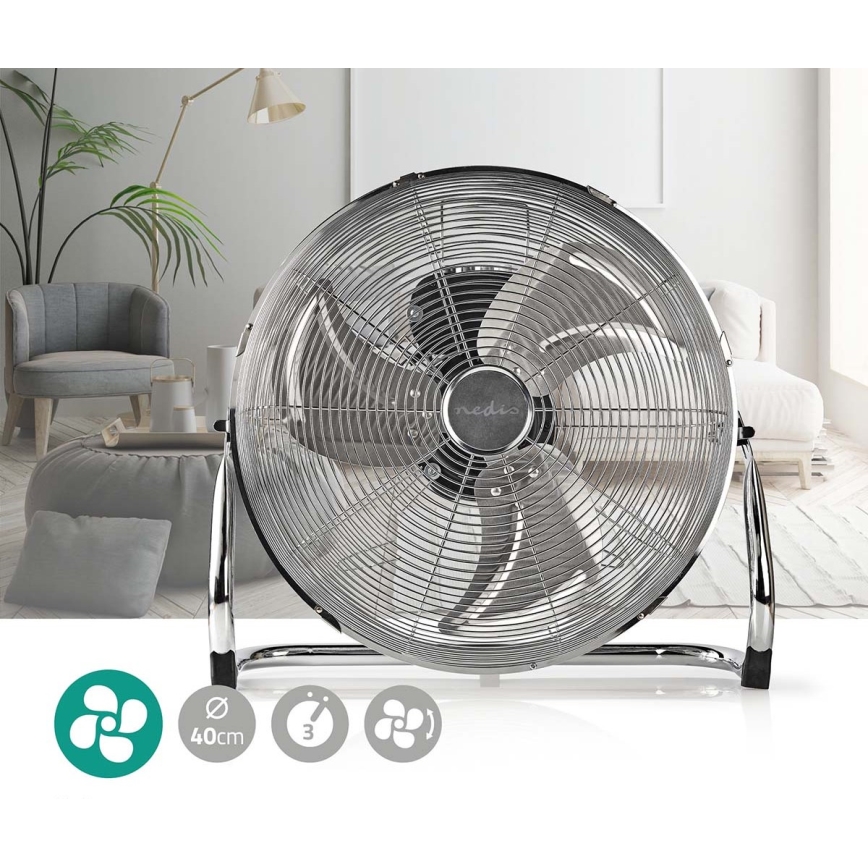 Подов вентилатор 80W/230V лъскав хром