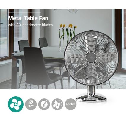 Настолен вентилатор 35W/230V лъскав хром