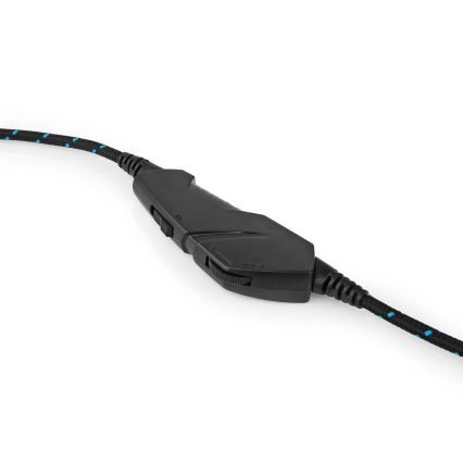 LED Геймърски слушалки с микрофон черни/сини