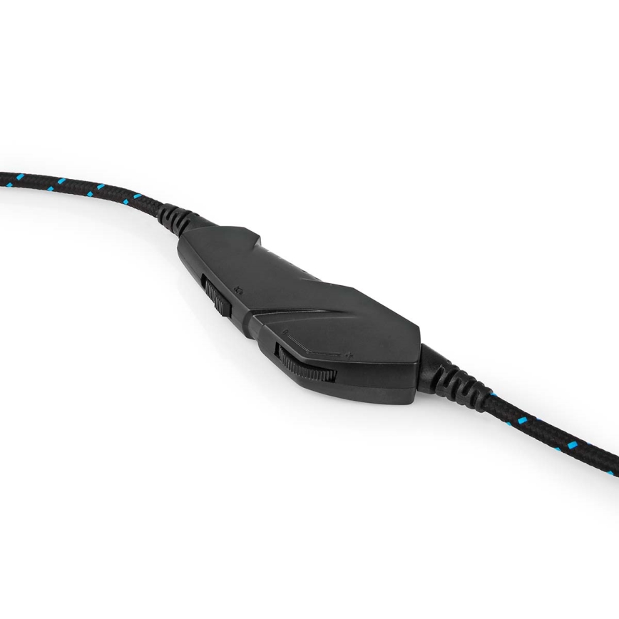 LED Геймърски слушалки с микрофон черни/сини