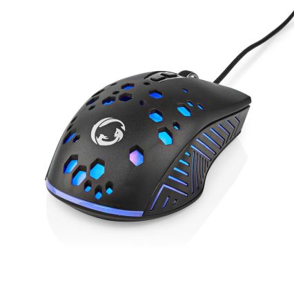 LED Геймърска мишка 800/1200/2400/3200/4800/7200 DPI 7 бутона черна