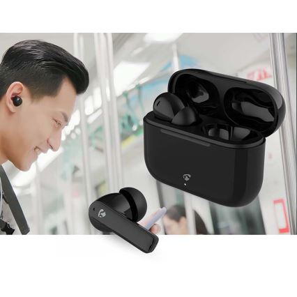 Безжични слушалки с ENC (шумопотискане) 450 mAh + 2x 40 mAh IPX4 черен