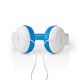 Кабелни слушалки сини/бели