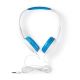 Кабелни слушалки сини/бели