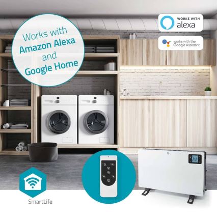 Електрически директен отоплител/конвектор 750/1250/2000W/230V Wi-Fi Tuya + дистанционно управление