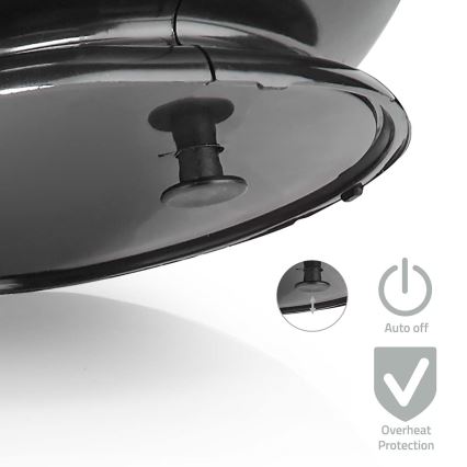 Вентилатор с керамичен нагревател 500W/230V черен