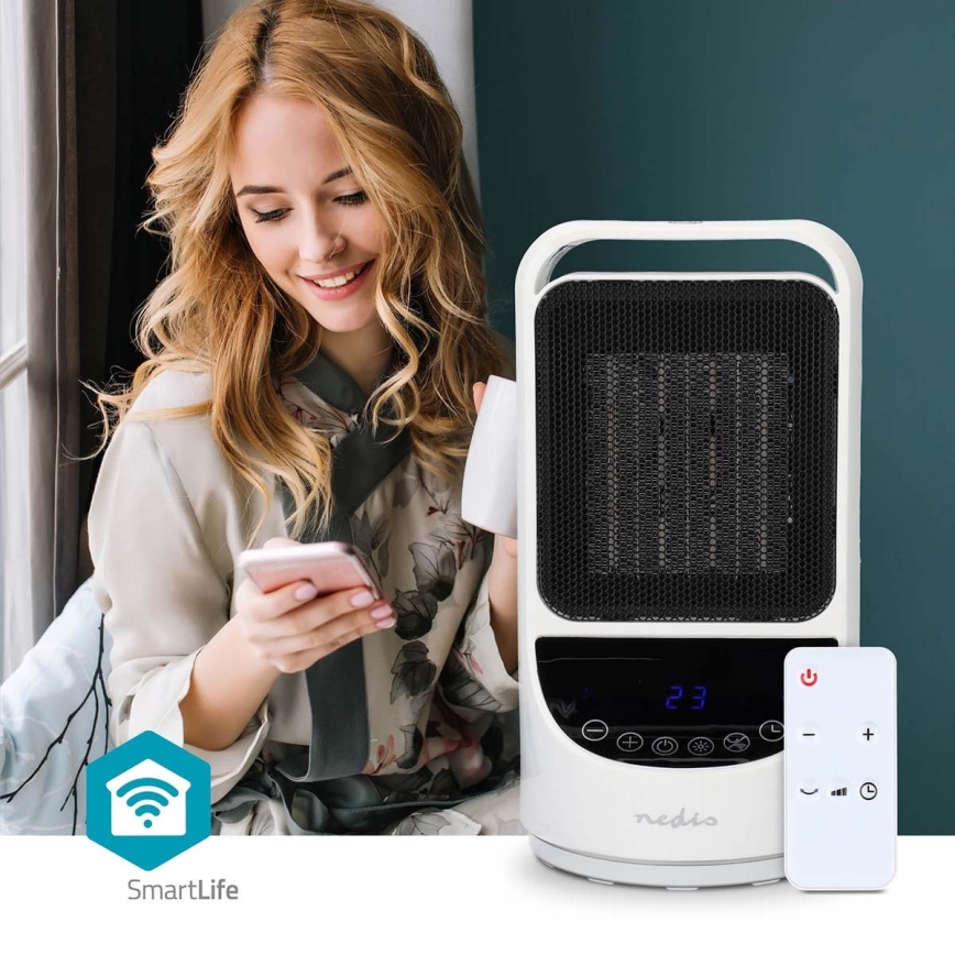Вентилатор с керамичен подгряващ елемент Smartlife 1000/1500W/230V Wi-Fi Tuya + дистанционно управление
