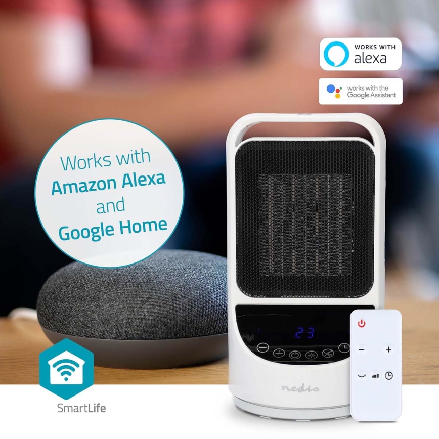 Вентилатор с керамичен подгряващ елемент Smartlife 1000/1500W/230V Wi-Fi Tuya + дистанционно управление