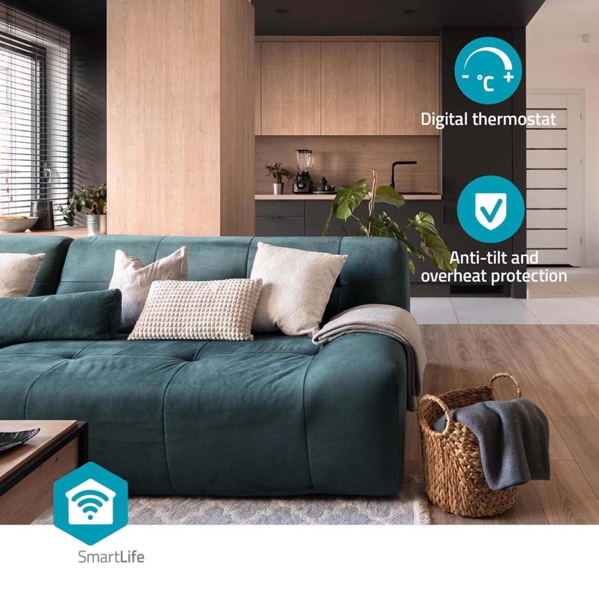 Вентилатор с керамичен подгряващ елемент Smartlife 1000/1500W/230V Wi-Fi Tuya + дистанционно управление