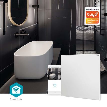 Инфрачервен отоплителен панел 350W/230V 59,8x62 cm IP44 Wi-Fi Tuya + дистанционно управление