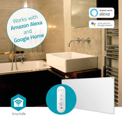 Инфрачервен отоплителен панел 700W/230V 120x62 см IP44 Wi-Fi Tuya + дистанционно управление