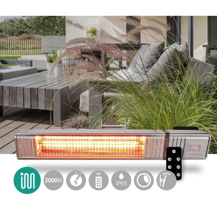 Екстериорен електрически нагревателен елемент 2000W/230V IP65 + дистанционно управление