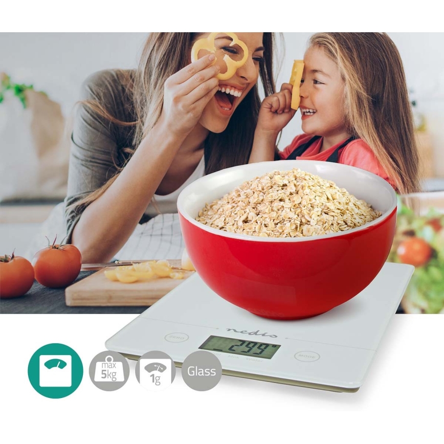 Дигитална кухненска везна 1xCR2032 бяла