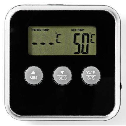 Термометър за месо с дисплей и таймер 0-250°C 1xAAA