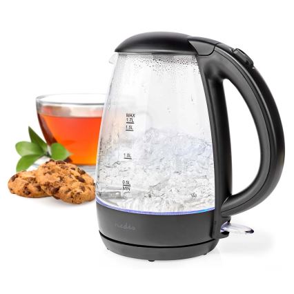 Кана с LED подсветка 1,7 л 2200W/230V черна