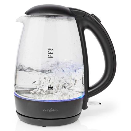 Кана с LED подсветка 1,7 л 2200W/230V черна