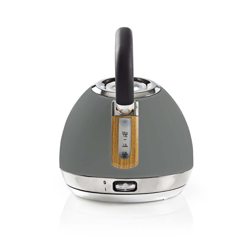 Nedis KAWK520EGY - Чайник 1,8 л 1850-2200W / 230V сив