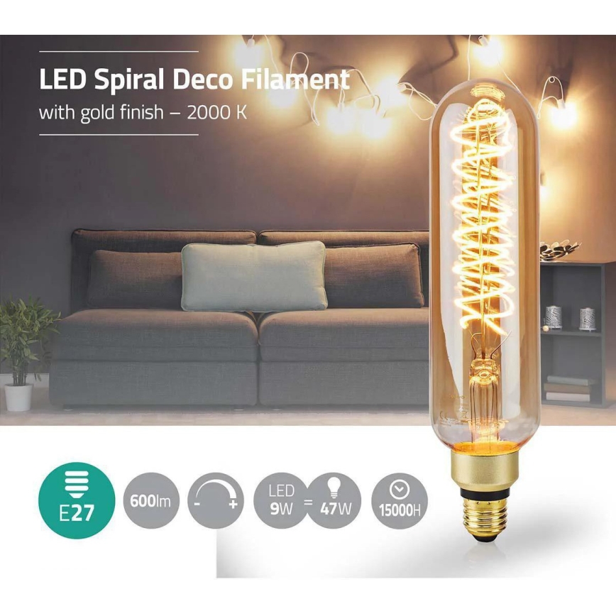LED димируема крушка FILAMENT T65 E27/8,5W/230V 2000K