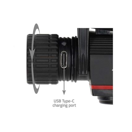 LED димируема презареждаема алуминиева челна лампа LED/10W/5V 2200 mAh IPX8 черна