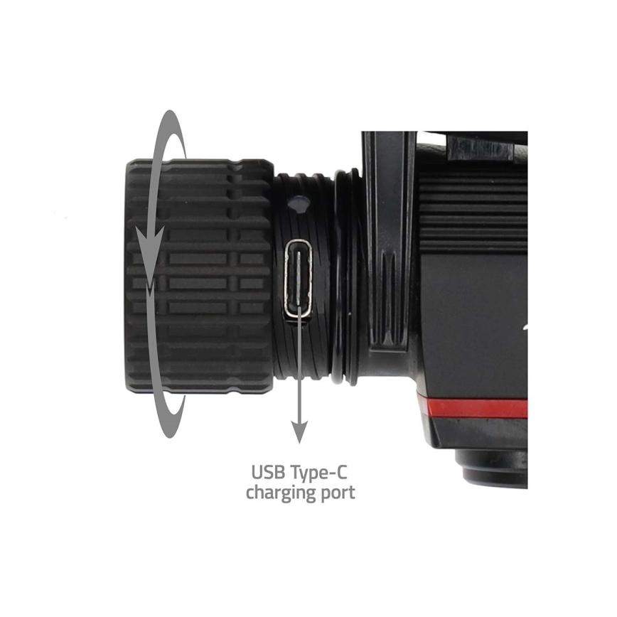 LED димируема презареждаема алуминиева челна лампа LED/10W/5V 2200 mAh IPX8 черна