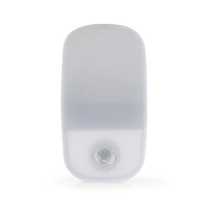 LED Ориентировъчна светлина в гнездо със сензор за движение и здрач LED/0,55W/230V бял