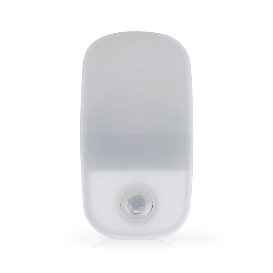 LED Ориентировъчна светлина в гнездо със сензор за движение и здрач LED/0,55W/230V бял
