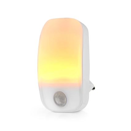 LED Ориентировъчна светлина в гнездо със сензор за движение и здрач LED/0,55W/230V бял