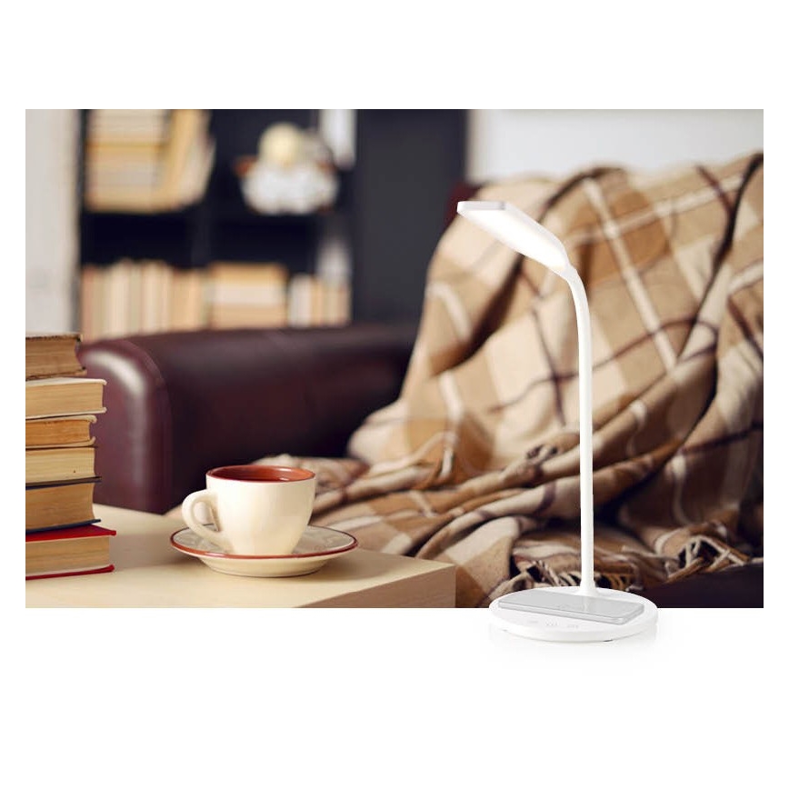 LED Димируем докосване flexible настолна лампа с 15W безжично зареждане Qi LED/5,5W/230V 2700-6500K бял