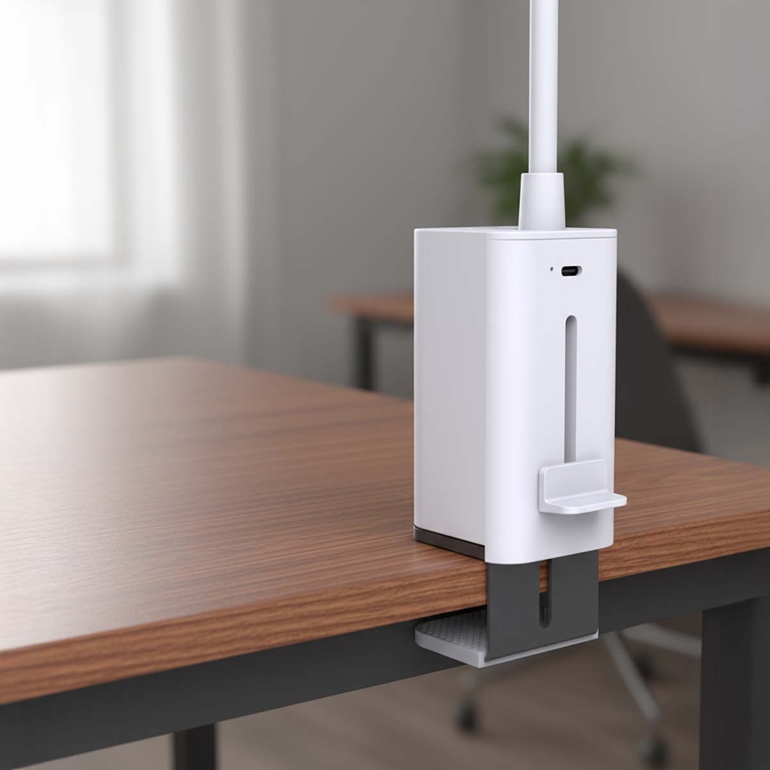 Димируема презареждаема сензорна гъвкава настолна лампа с щипка LED/5W/1200 mAh, бяла