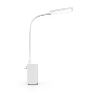 Димируема презареждаема сензорна гъвкава настолна лампа с щипка LED/5W/1200 mAh, бяла