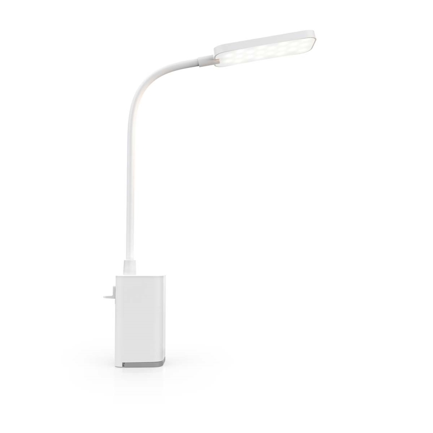 Димируема презареждаема сензорна гъвкава настолна лампа с щипка LED/5W/1200 mAh, бяла