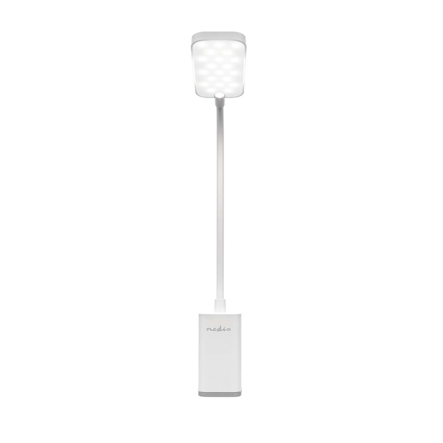 Димируема презареждаема сензорна гъвкава настолна лампа с щипка LED/5W/1200 mAh, бяла