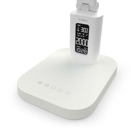 LED димируема презареждаема сензорна настолна лампа с дисплей LED/7,5W/1200 mAh 3000/4000/5700K CRI 90 бяла