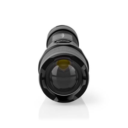 Димируема LED презареждаема алуминиева фенерка LED/10W/5V 2200 mAh IPX4 черна