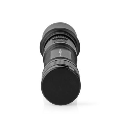 Димируема LED презареждаема алуминиева фенерка LED/10W/5V 2200 mAh IPX4 черна