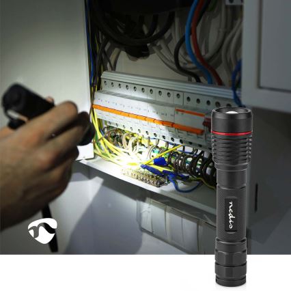 LED фенер с регулируема яркост, акумулаторен, алуминиев LED/10W/5V 2200 mAh IPX7, черен