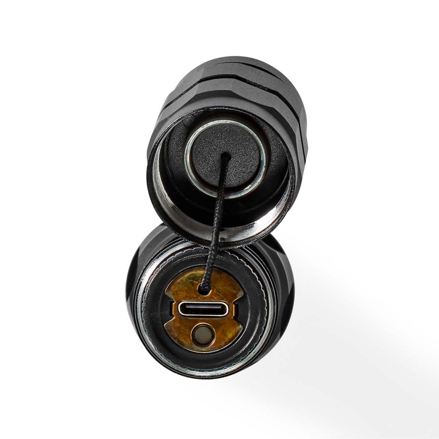 LED фенер с регулируема яркост, акумулаторен, алуминиев LED/10W/5V 2200 mAh IPX7, черен