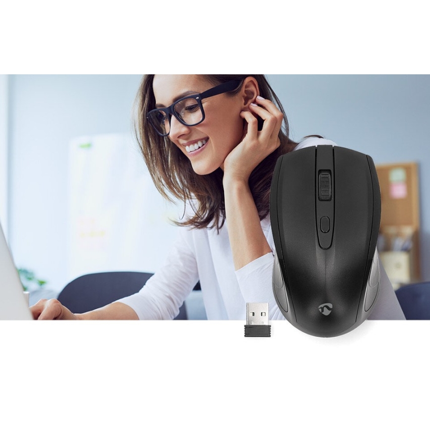 Безжична мишка 800/1200/1600 DPI 2xAAA черен