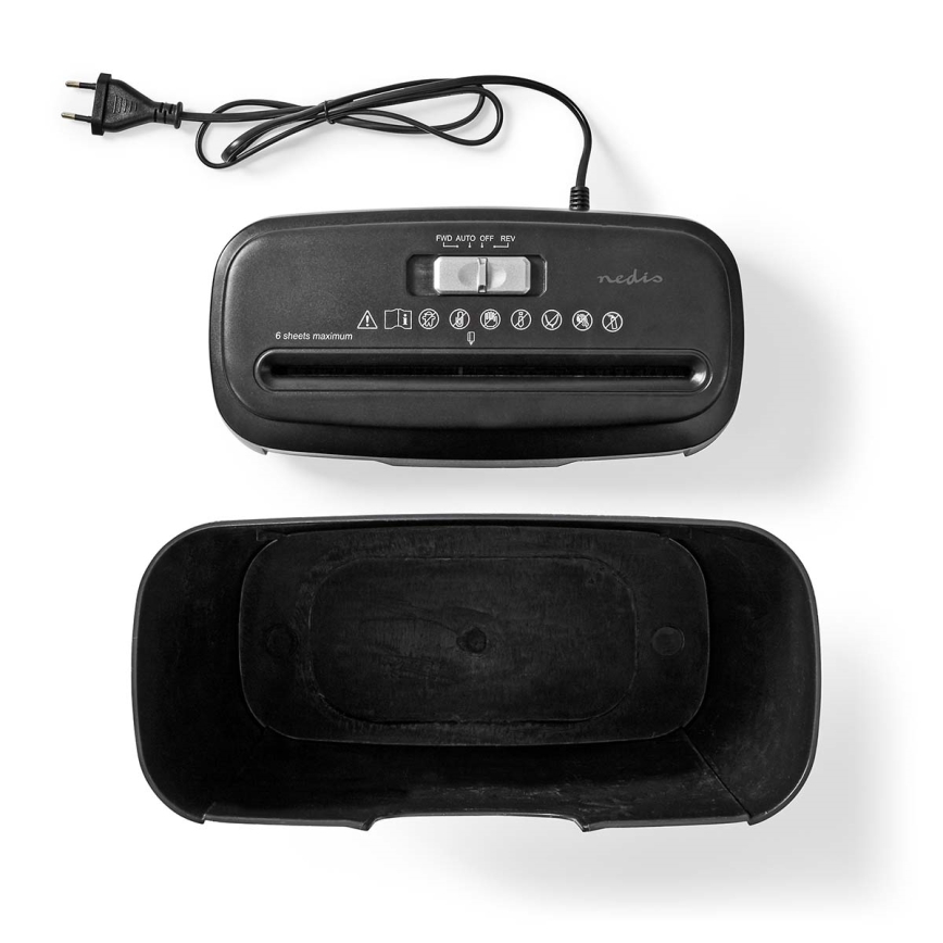 Шредер за хартия A4, вместимост 10 л, 230 V, черен