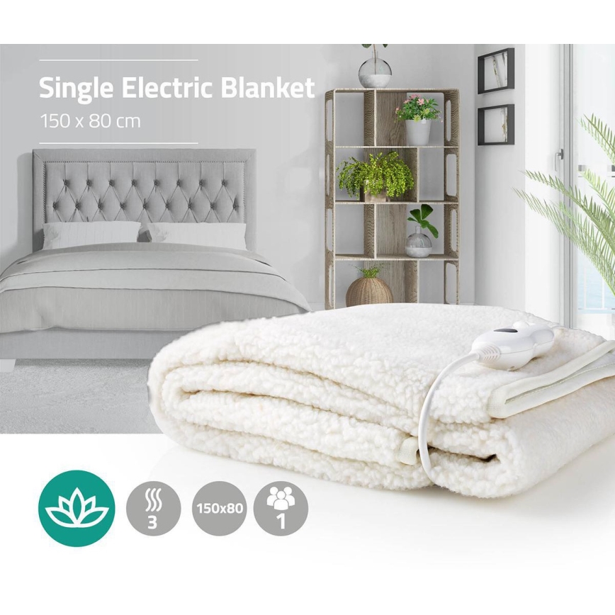 Електрическо одеяло 60W/230V 150x80 см вълна