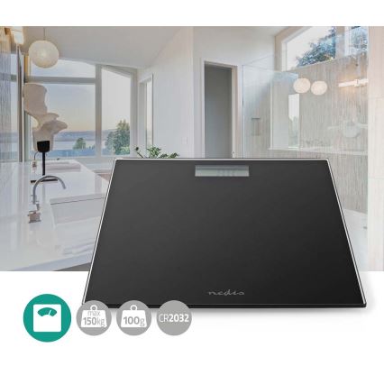 Цифров телесен кантар 1xCR2032 черен
