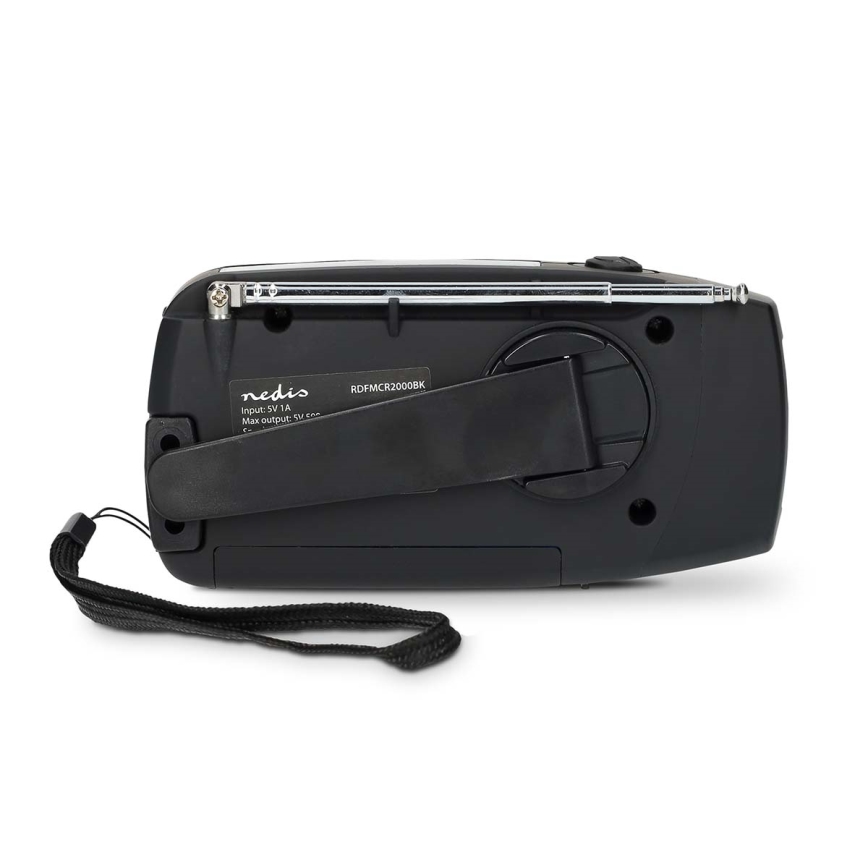 AM/FM радио с манивела, соларен панел и LED фенер, батерия 2000 mAh