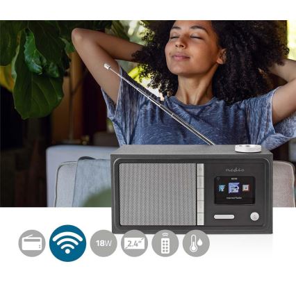 Мултифункционално интернет радио 18W/230V FM Wi-Fi Bluetooth + дистанционно