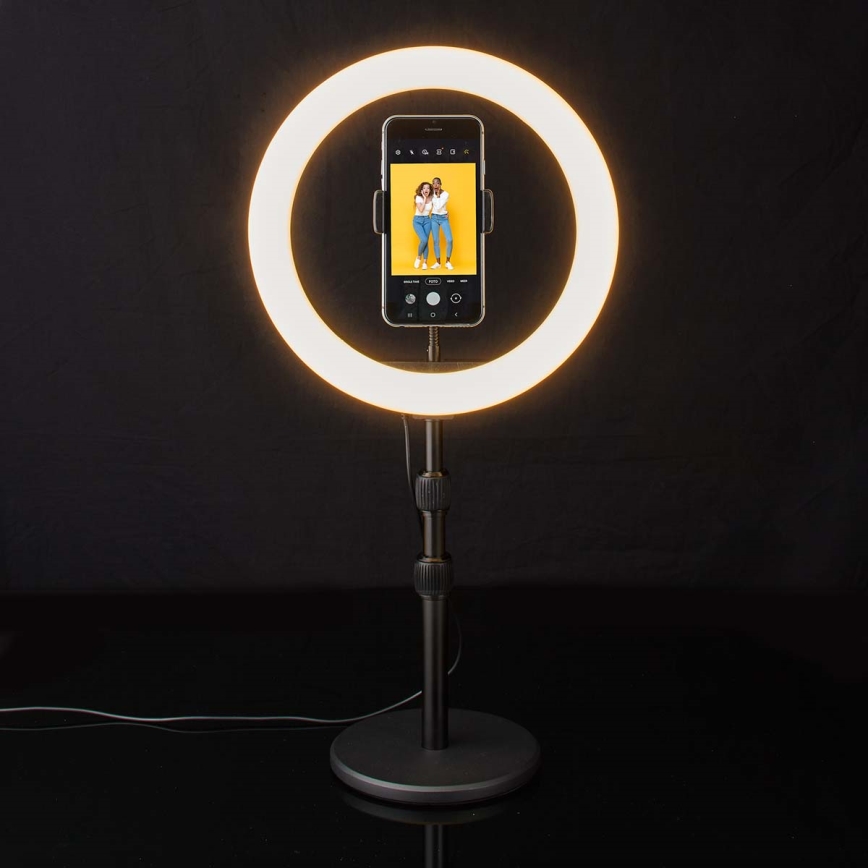 LED Димируема лампа със стойка и поставка за влог LED/6W/USB 2700-6700K